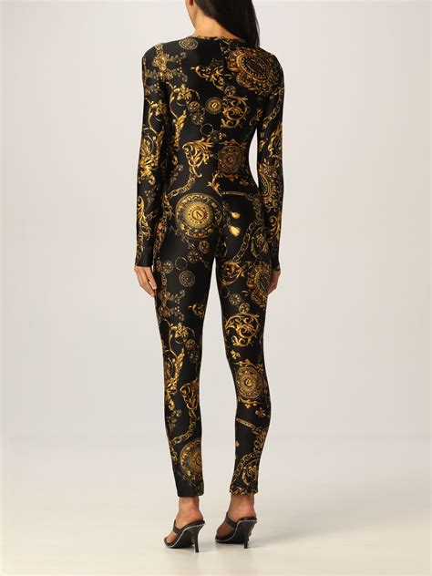 versace print jumpsuit free shipping|Versace jeans jumpsuit.